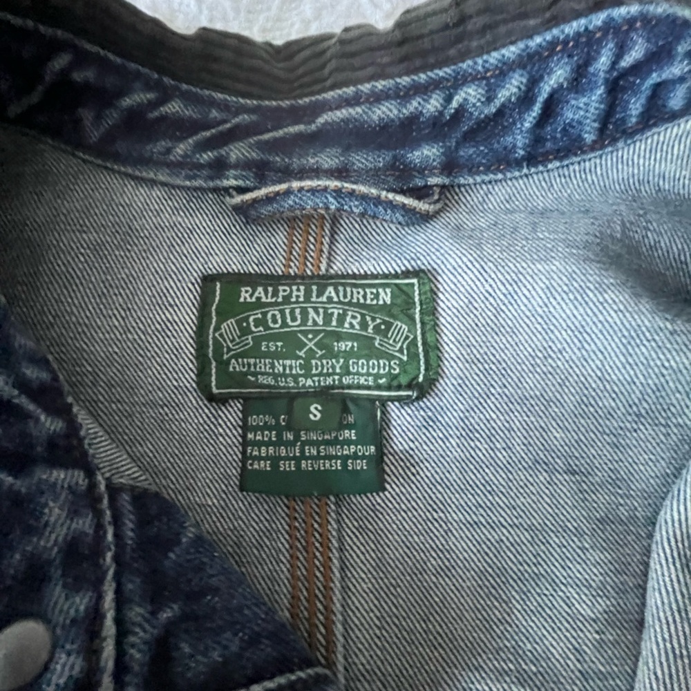 Vintage 90’s Ralph Lauren Polo Country Denim Chore Coat Size S Small Mens Jacket - Picture 3 of 6